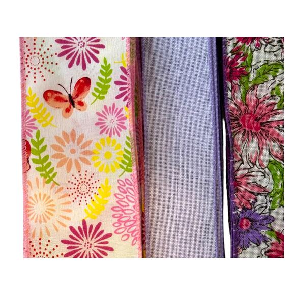 Praise the Lord Cross Floral Sign & Ribbon Bundle Set, DIY Spring Wreath Kit - Picture 5 of 5